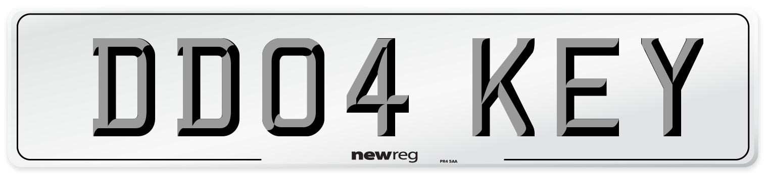 DD04 KEY Number Plate from New Reg